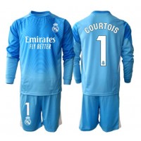 Stroje piłkarskie Real Madrid Thibaut Courtois #1 Bramkarskie Koszulka Podstawowej dla dzieci 2025-26 Długi Rękaw (+ szorty)